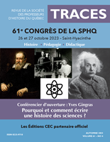 Aperçu - TRACES - Volume 61-4  Programme du 61e congrès